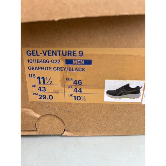 ASICS Mens Gel-Venture 9 Trail Running Shoes Graphite Grey/Black Size 11.5 - Picture 6 of 6